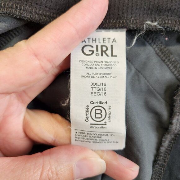 Athleta Girl Shorts Girls XXL Gray Camo All Play 3 Short Zip Pockets Athleisure - Picture 13 of 15